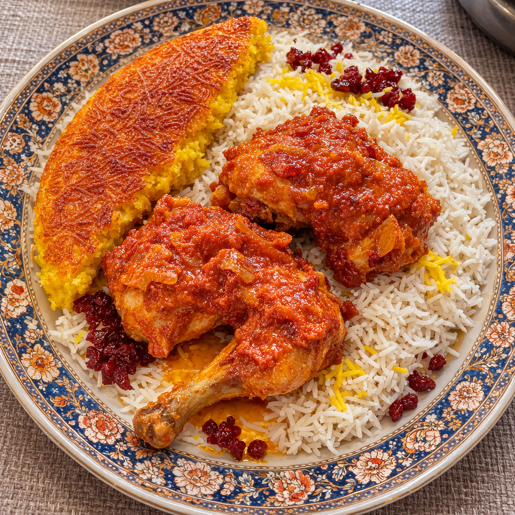 Persian Saffron Rice with Chicken